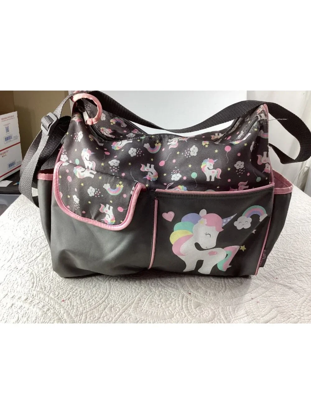 Baby Boom Unicorn-Themed Baby Diaper Bag* Adjustable Shoulder Strap*EUC